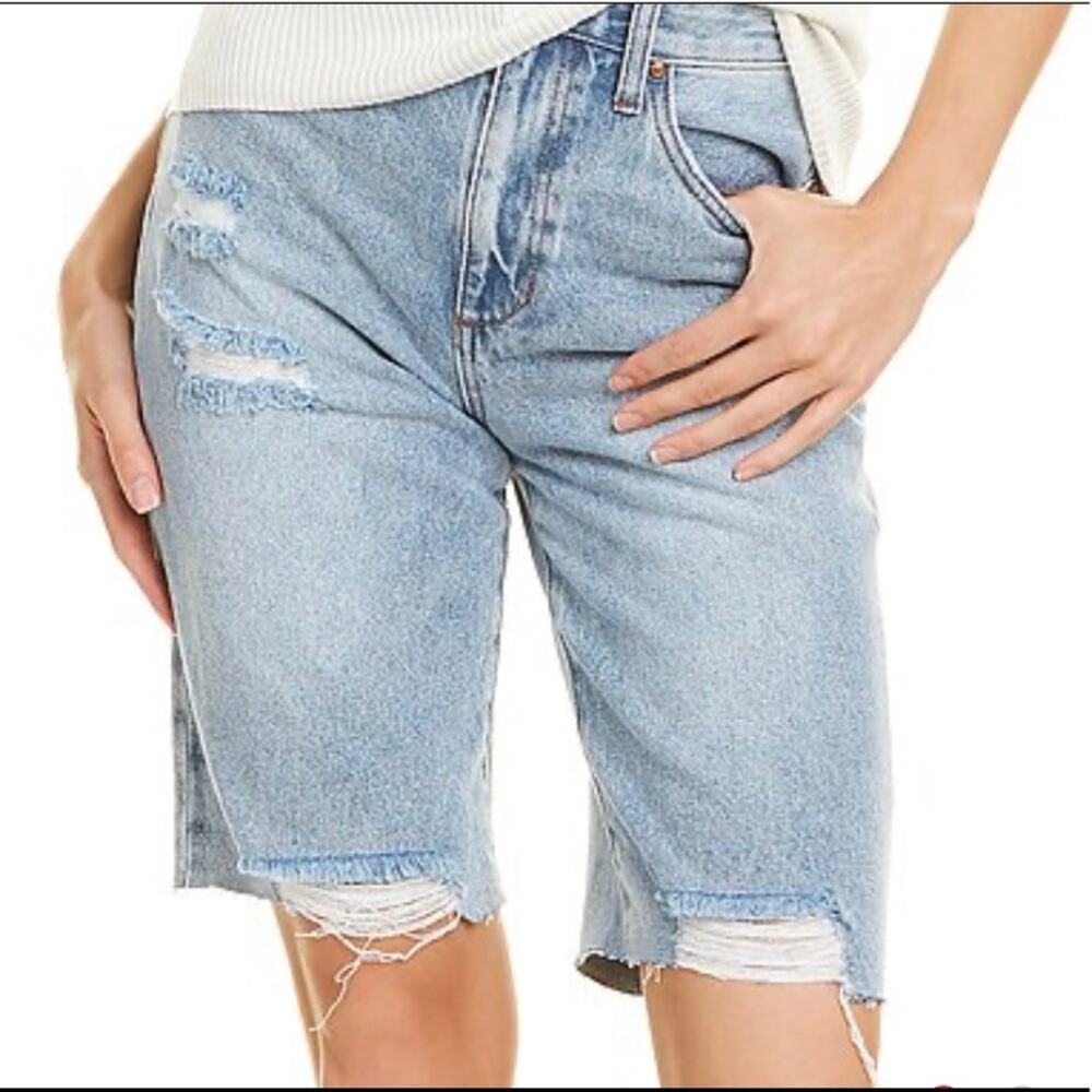 New JOE'S Jeans Easy Winkler Cut Hem Bermuda Short Distressed Jeans. Raw Hem